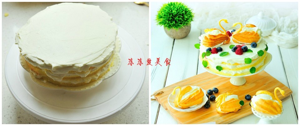 圣诞大餐——爱意满满的优雅天鹅蛋糕