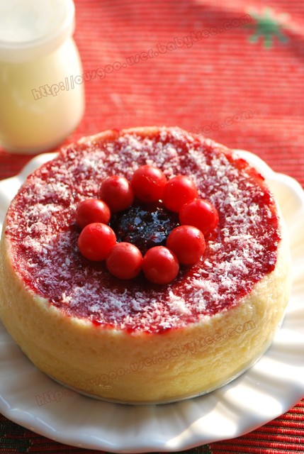 樱桃果酱轻乳酪蛋糕——送给朋友女儿的生日礼物