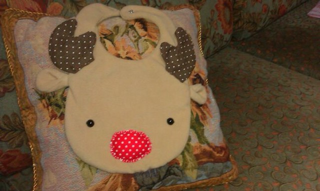 手工diy第一单:可爱麋鹿兜兜嘴