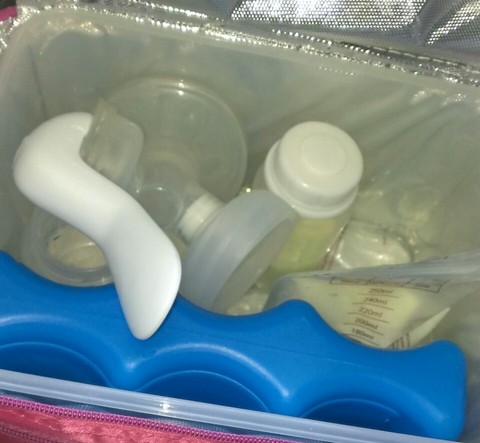 奶包,裏面带冰块.