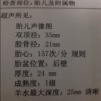 孕16周 4天,b超结果如照片所示,我看不懂,这个结果怎麼样?